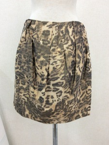  McAfee ламе ввод леопардовая расцветка tuck юбка размер 38