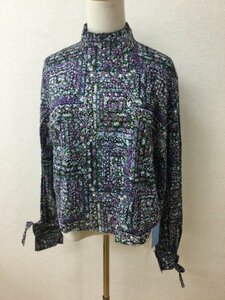 RNA black . purple series floral print blouse size M