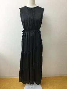 DRESSLAVE ジオン商事 黒に白ドット生地 ティアードワンピース 背中の開いたデザイン サイズ38