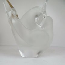 ラリック クリスタル LALIQUE シルヴィー Sylvie 鳥 花瓶 花器 フラワーベース クリスタルガラス / 80 (SGAW013583)_画像3