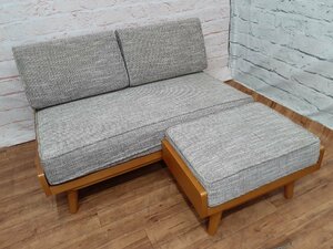 [ actual place pickup possible ] Unico sea urchin koALBEROaru Velo sofa 2 -seater ottoman attaching W1210 Northern Europe Vintage / household goods flight A+D (KSF1000854)