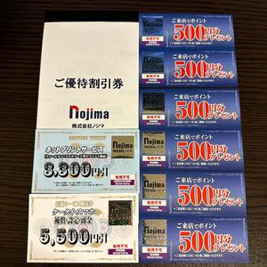 ノジマ 株主優待 10%割引券25枚 + 来店ポイント3000円分 + ネットプリント3300円＋ケータイ5500円