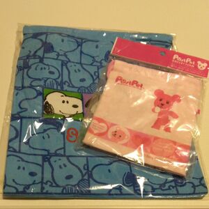 スヌーピー SNOOPY 巾着袋 ＆ ポストペット カップ袋　レトロ　未使用品