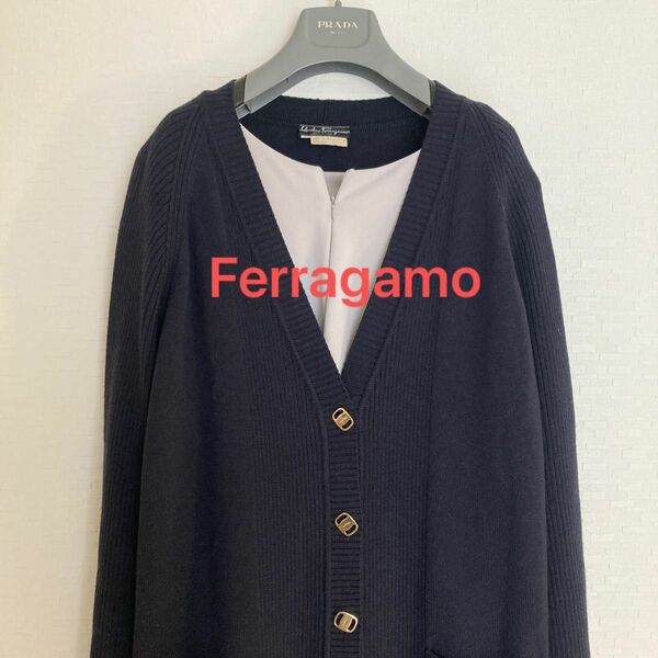 Ferragamo フェラガモ　ロングニットカーディガン