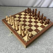CHESS チェスセット チェス盤 木製 折り畳みチェスボード★K0763S_画像1