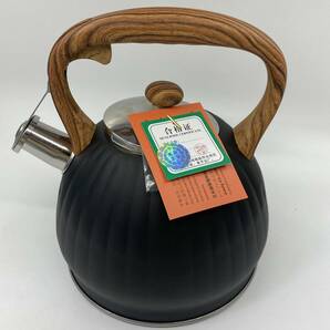 ケトル　Whistling Kettle　RUYIHOFF　キッチン用品　家電　ブラック　やかん　ポッド　木目調ハンドル★K0845B