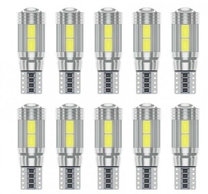 超爆光！10個セット キャンセラー内蔵 T16 T10 LED ルームランプ ポジション ナンバー灯 バックランプ ホワイト 5630 10smd /10