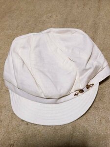 【未使用】 帽子 ハット レディース ホワイト 57cm つば付き 小顔効果 紫外線対策 普段使い 散歩 ウォーキング CM89050 【アウトレット】N9