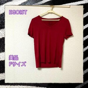 EGOIST Egoist shirt tops short sleeves casual lady's FREESIZE red red { outlet }21