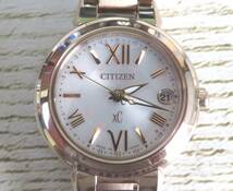 12J522SZ◎CITIZEN シチズン クロスシーH060-T025064 デイト 電波ソーラー レディース　腕時計◎中古品_画像1