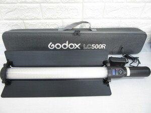 12D180SZ◎GODOX LC500R LEDライトスティック フルカラー 照明 動作品 収納ケース付き リモコン欠品◎中古