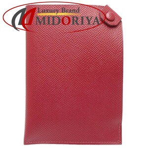 HERMES エルメス タルマックPM パスポートケース ヴォーエプソン ルージュグレナ/180105【中古】