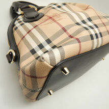 BURBERRY バーバリー 3201007 ハンドバッグ ノバチェック PVC xレザー ベージュ ブラウン/251203【中古】_画像7