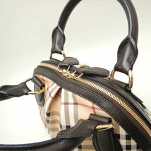 BURBERRY バーバリー 3201007 ハンドバッグ ノバチェック PVC xレザー ベージュ ブラウン/251203【中古】_画像6