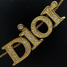 Christian Dior クリスチャンディオール ロゴ ネックレス ラインストーン GP ゴールドメッキ/290880【中古】_画像5