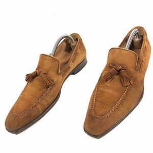 【マグナーニ】基準内 MAGNANNI 靴 25cm 茶 タッセルローファー スリッポン カジュアルシューズ スエード 男性用 メンズ スペイン製 40