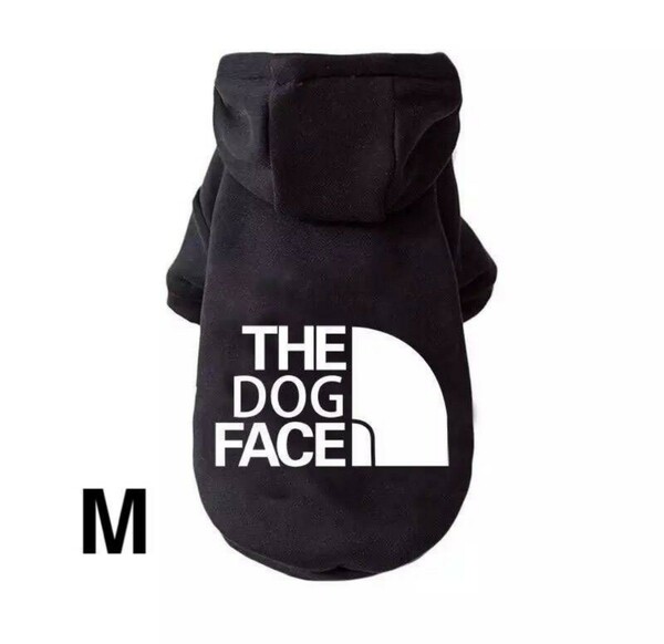 新品未使用The dogfaceドッグフェイス犬服パーカーペット用洋服ドッグウェア黒Mサイズ！