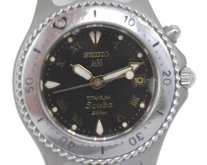 [中古品] 稼働品【SEIKO】セイコー AGS SCUBA スキューバー 200m 3M22-0B10 稼働品 デイト チタン メンズ 中古品