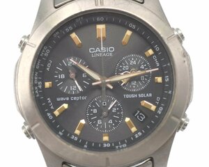 【CASIO】カシオ LINEAGE リニエージ LIW-600 電波 タフソーラー チタン 中古品