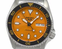 [未使用品] 稼働品【SEIKO】セイコー SEIKO5 セイコー5スポーツ SBSA231 4R36-14B0 オレンジ メンズ 裏スケルトン 自動巻 箱付_画像2