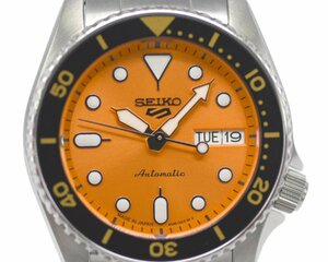 [未使用品] 稼働品【SEIKO】セイコー SEIKO5 セイコー5スポーツ SBSA231 4R36-14B0 オレンジ メンズ 裏スケルトン 自動巻 箱付