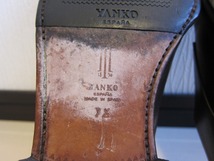 良品 YANKO ヤンコ レザー ダブルモンクストラップ ビジネスシューズ ストレートチップ 7 1/2 25.5cm こげ茶 革靴_画像8