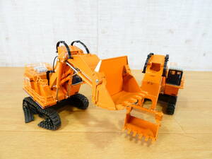 ◎ジャンク HITACHI/日立建機 ダイキャストミニカー 油圧ショベルカー Giant Excavator EX1800 2台セット まとめて 1/60 破損あり ＠80(12)