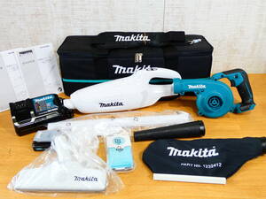 未使用！ makita マキタ 充電式 ブロワ UB100 10.8V 送風機 / CL107FD 充電式クリーナー 掃除機 / バッテリー1個 / 充電器 @120(12)