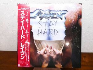 S) ●(E-10) RAVEN レイヴン「 STAY HARD 」 LPレコード 帯/シュリンク付き P-13112 @80