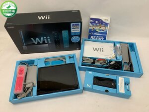 【H3-0409】任天堂 ニンテンドー Nintendo Wii 本体 黒 Wii Sports Resort セット リモコンプラス3点 スポーツリゾート 通電OK【千円市場】