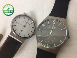 【D-1466】SKAGEN スカーゲン　クォーツ　腕時計　2点　セット　まとめて　805XLTRB　351XLSL　現状品【千円市場】