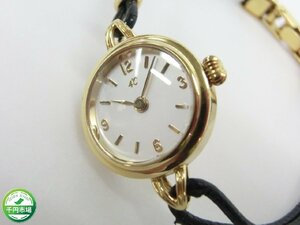 【O-5908】4℃ 22K GOLD PLATED レディース 腕時計 アナログ クォーツ 現状品【千円市場】