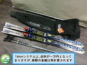 【N2-0958】SALOMON サロモン DEMO9 全長約162cm カービング スキー板 ビンディング MODEL S912 KIZAKI ストック付 直接受取可【千円市場】