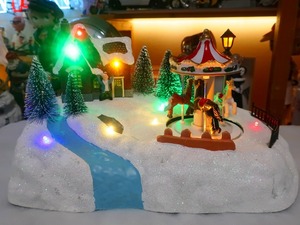 1点限★爆レア★クリスマス 洋館と メリーゴーランド スノービレッジ ジオラマ模型