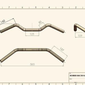 スピードスター フランダース スタイル ナロー レーサー ハンドル #3 スチール仕上 ナックル パン ショベル サイドバルブ ULの画像6