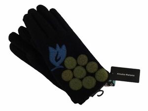 新品未使用　正規品　アツコマタノ Atsuko Matano 手袋 ブラック ウール使用 裏地 日本製 21~22cm AM01348-1