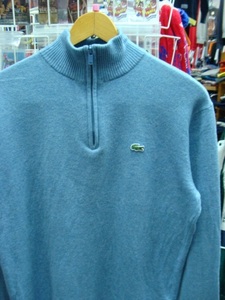 LACOSTE ラコステ ハーフジップ ウールセーター ブルーグレー (size5)　　