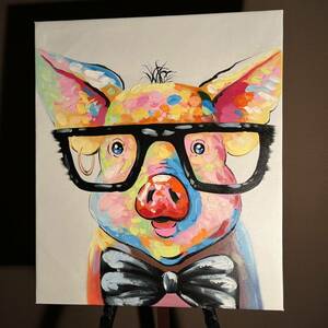 Art hand Auction Handgemaltes Ölgemälde Megane Pig Gemälde Innenölgemälde, Malerei, Ölgemälde, Tierzeichnung