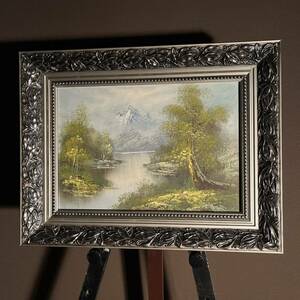 Art hand Auction 手書き油絵 静かな山河 絵画 インテリア 油彩画, 絵画, 油彩, 自然, 風景画
