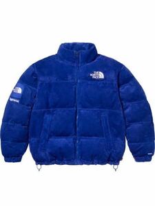 Lサイズ シュプリーム NORTH FACE Suede Nuptse ジャケット ダウン Supreme Jacket ノースフェイス 青