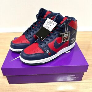 SUPREME × SB DUNK HIGH "BY ANY MEANS RED NAVY" ナイキ ダンク シュプリーム