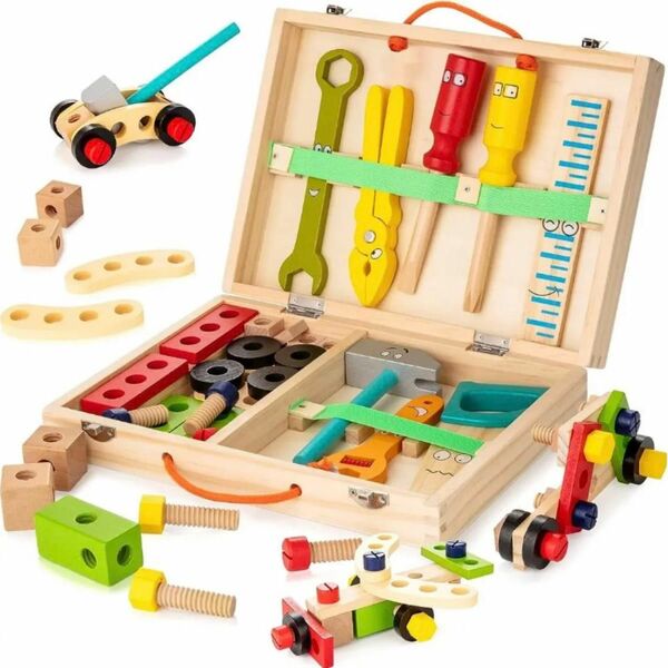 知育玩具 子供用ツールキット 大工 木のおもちゃ モンテッソーリ