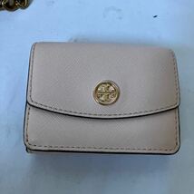 ○【500円スタート】TORY BURCH 2点まとめ売り　チェーンショルダーバッグ レザー レッド オレンジ ロゴ ミニ財布 ２つ折り ピンク　美品_画像7