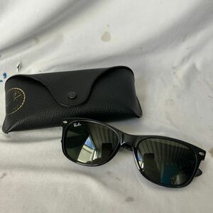 ▽【500円スタート】RayBan レイバン サングラス NEW WAYFARER ウェイファーラー RB2132-F 901L 55□18 140 3N ケース付き 美品