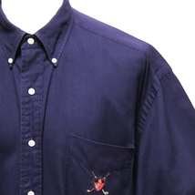 アメリカ購入品 USED品 POLO RALPH LAUREN TILDEN ポロ ラルフローレン ボタンダウン半袖シャツ 紺 RLゴルフエンブレム XL_画像3