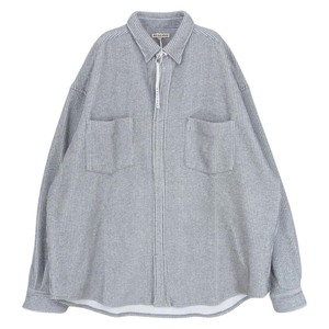 ウェンズデイ wenzday wzd-S4-1013 PULL OVER CORDUROY SHIRT プルオーバー コーデュロイ シャツ グレー系 L【新古品】【未使用】【中古】