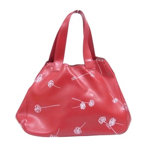 Furla フルラ 花柄 タンポポ ハンドバッグ トートバッグ レッド系【中古】