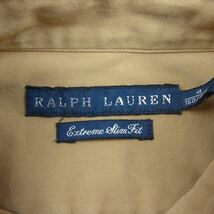 RALPH LAUREN ラルフローレン レザーエルボーパッチ 三角マチ付き ワーク シャツ ベージュ系 160/88A【中古】_画像4