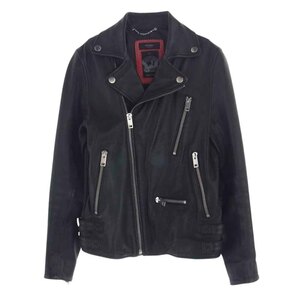 DIESEL ディーゼル TIMELESS タイムレス ラムレザー ダブル ライダース ジャケット ブラック系 S【中古】