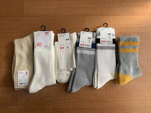 新品未使用品5足＋1セットまとめ売りUNIQLOユニクロ メンズソックスヒートテックソックス靴下スポーツラインソックスheat tech socks防寒